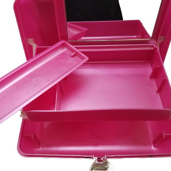 VINTAGE 90s Fuchsia Pink 2622 Caboodle Make-Up Organizer Storage Travel Case - Picture 8 of 12